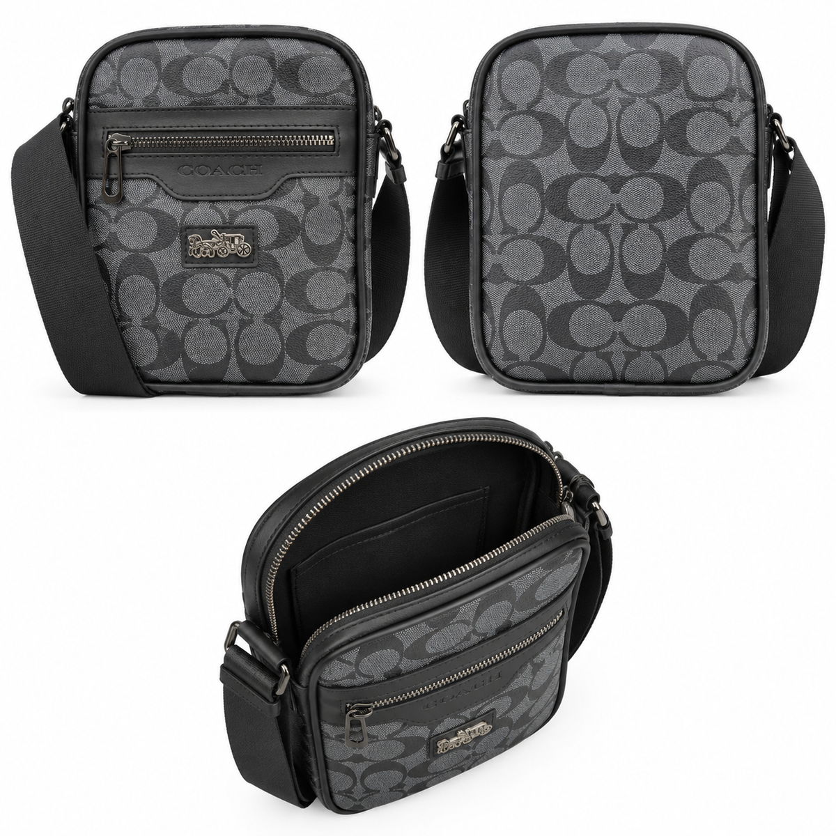 Signature Grey Crossbody Bag