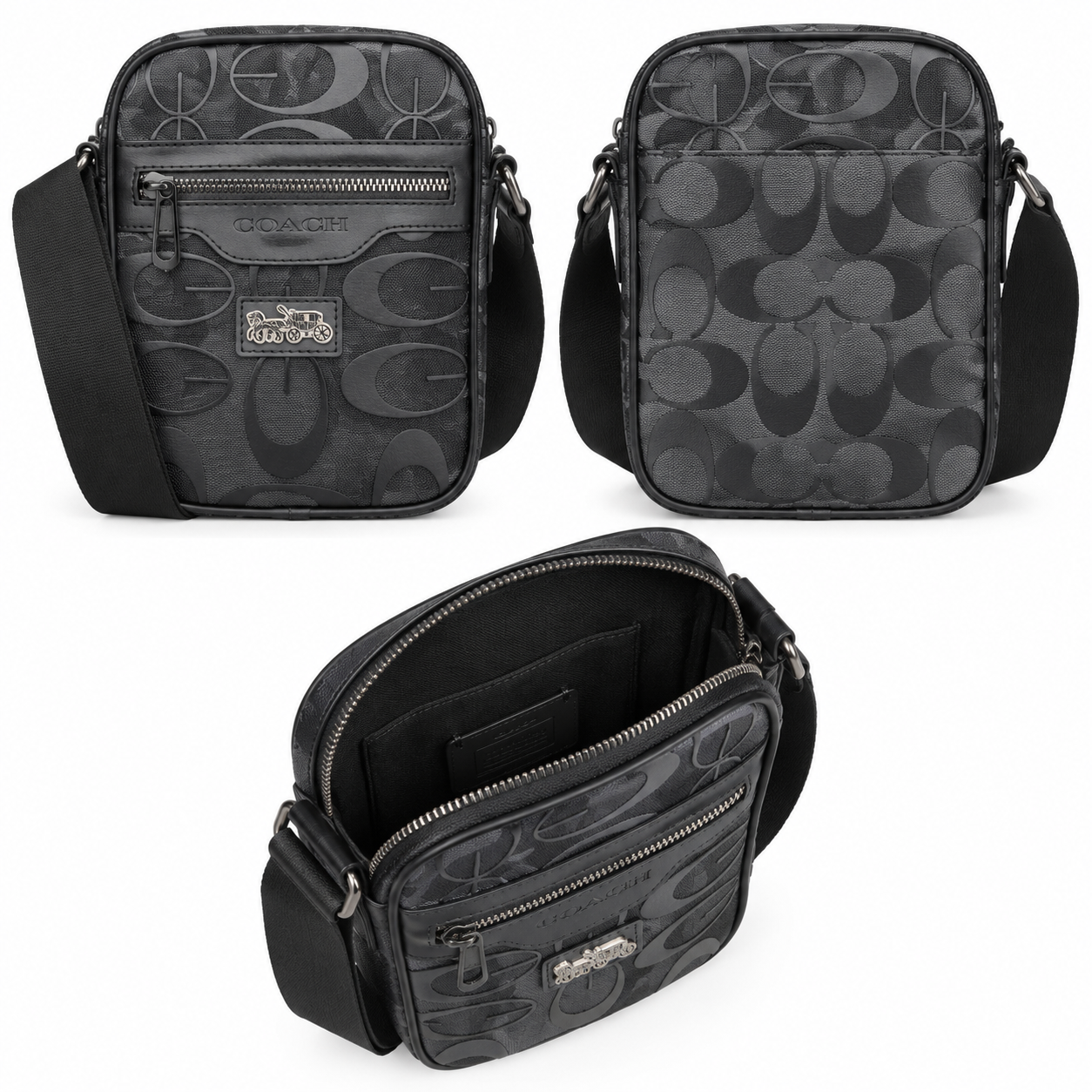 Signature Grey Crossbody Bag