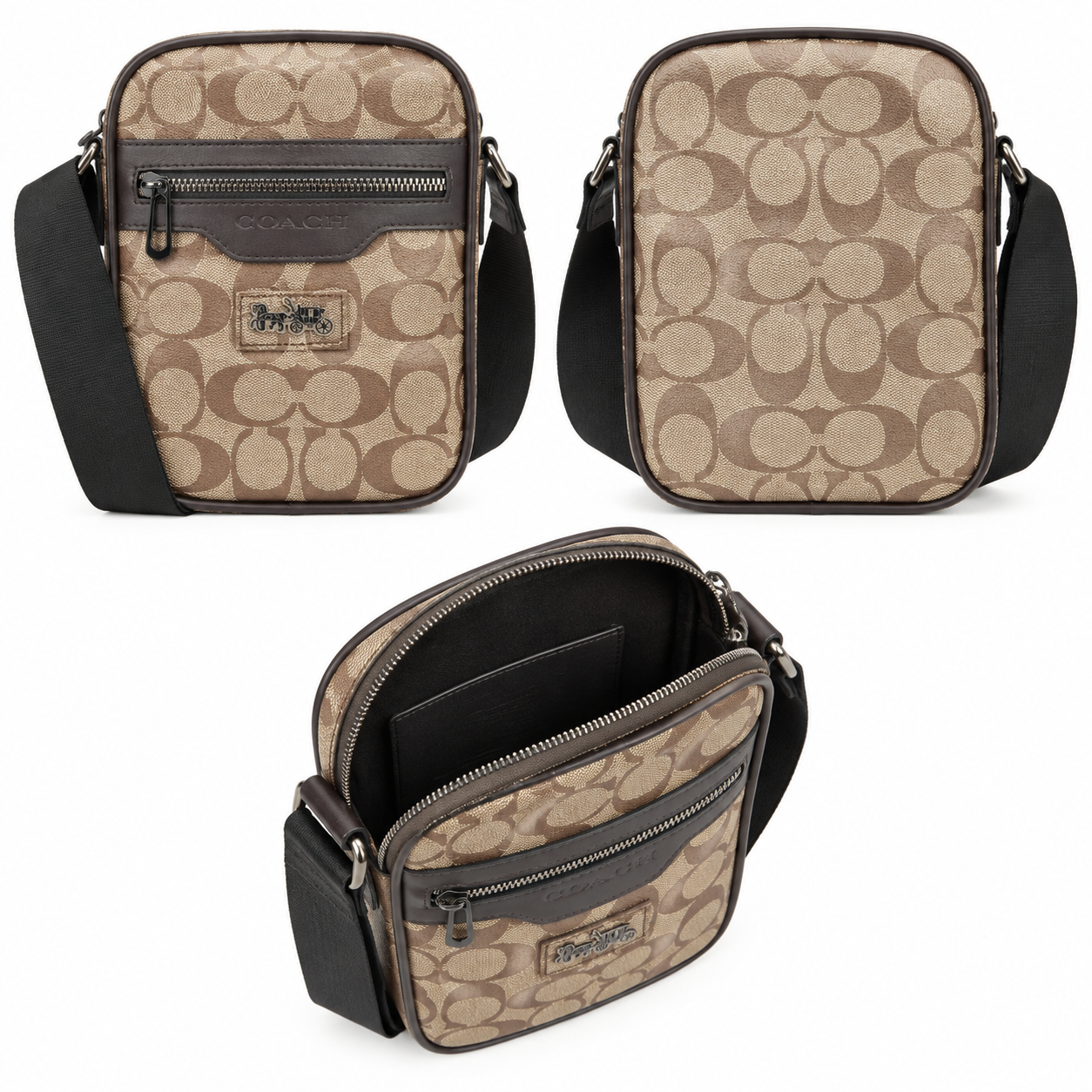 Signature Grey Crossbody Bag